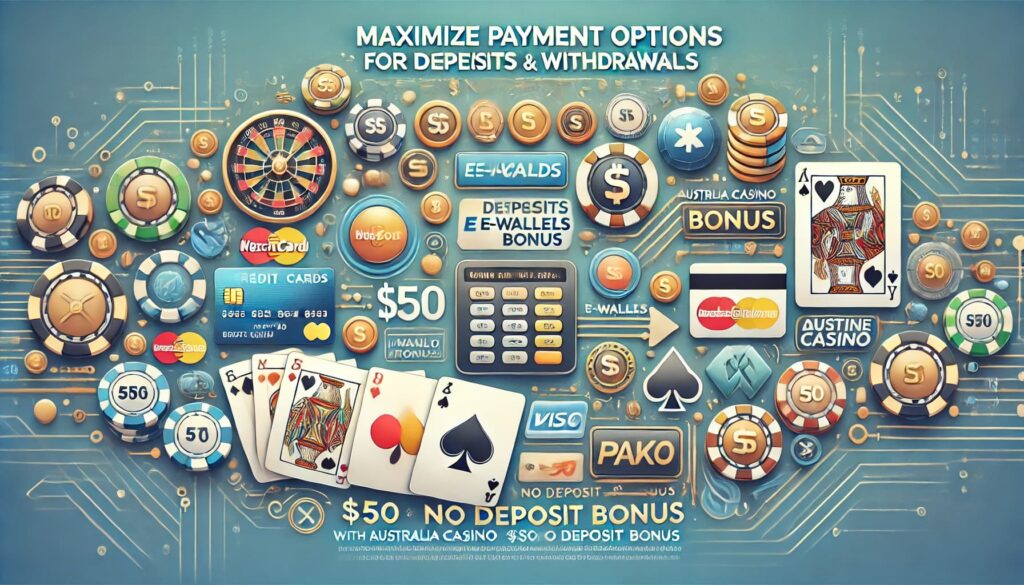 Maximize Payment Options for Deposits and Withdrawals with Australia Casino $50 No Deposit Bonus